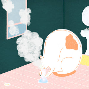 Bathroom Stoner Cat Poster